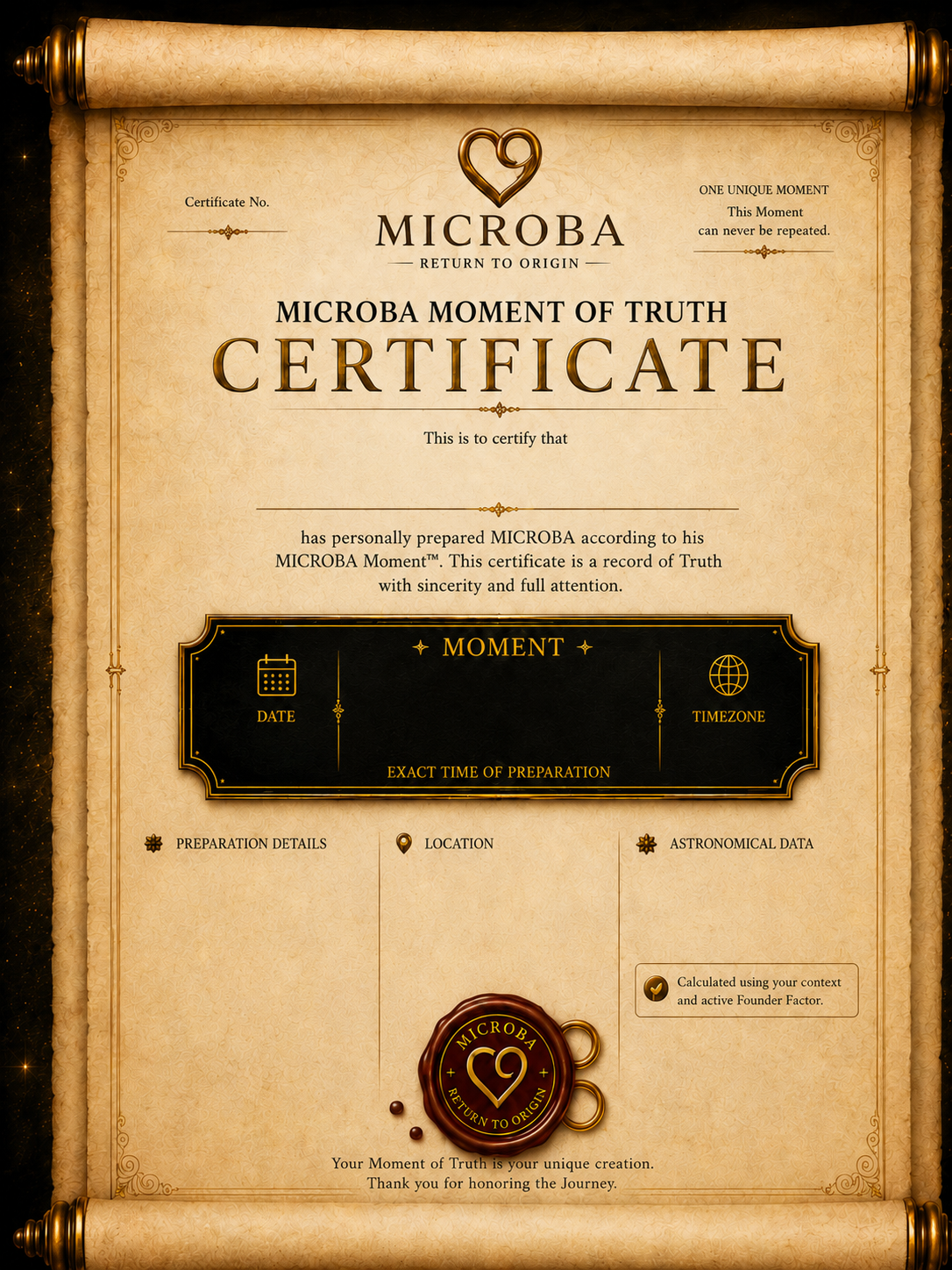 MICROBA Moment of Truth Certificate V5 template