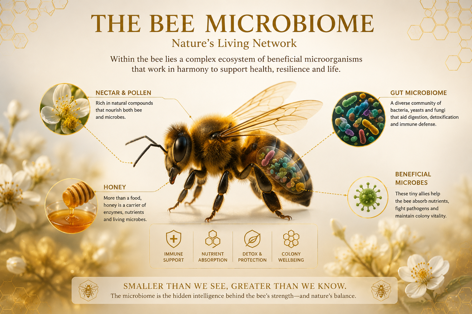 Bee microbiome illustration