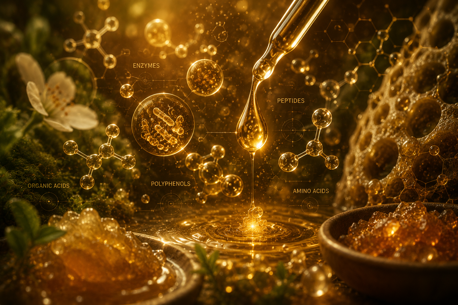Scientific illustration of potential bioactive compounds