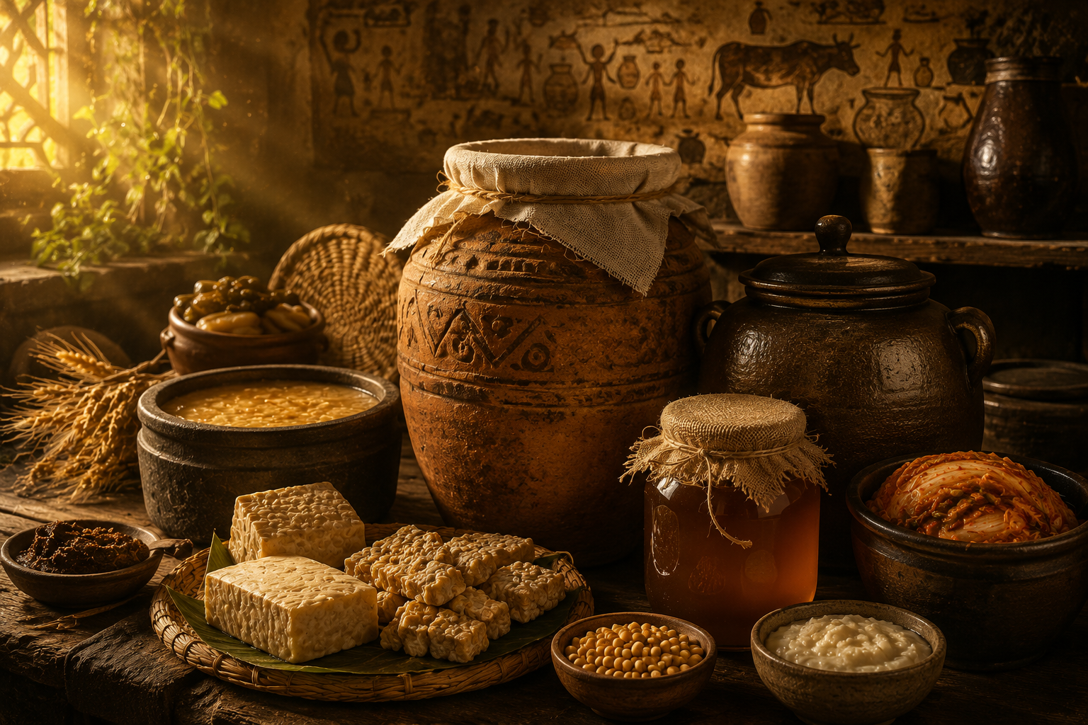 Traditional fermentation vessels and foods