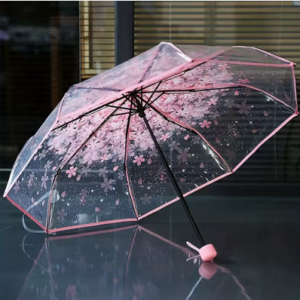 Transparent Cherry Blossom Foldable Umbrella (Coming Soon)