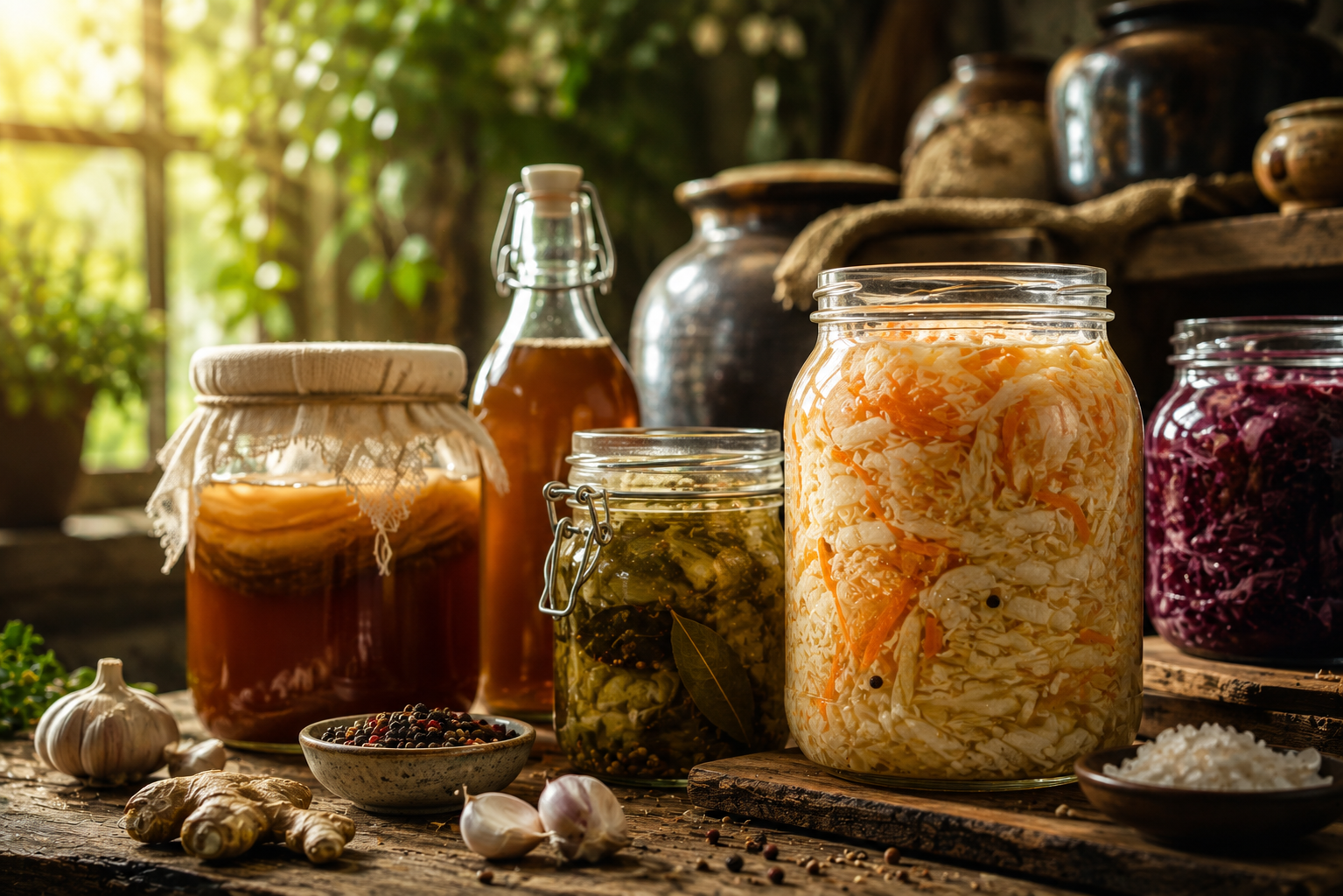 Fermentation vessels in a natural setting