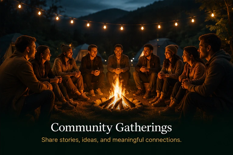 People gathering together in community